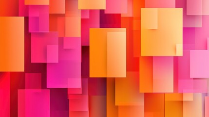 Abstract Geometric Shapes: Vibrant Orange and Pink Rectangular Mosaic