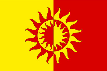 Flag of the Solntsevo Municipal District in Moscow, Russia. Vector illustration