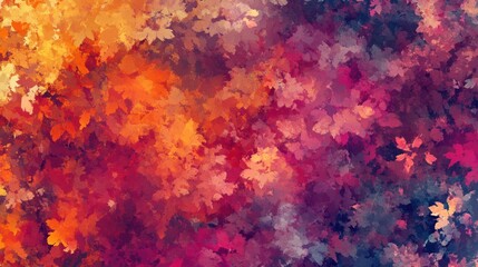 Fototapeta premium Vibrant autumn leaves creating a colorful abstract background