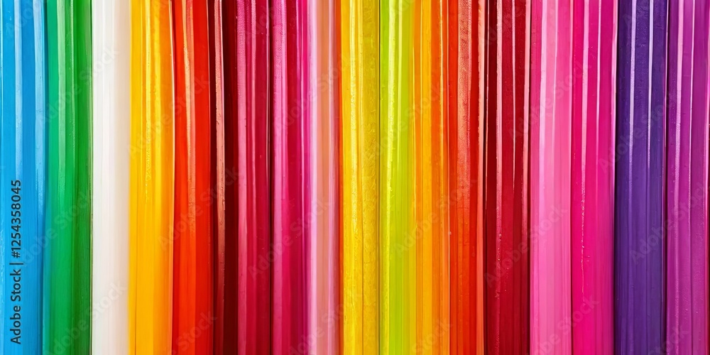 Aufkleber a row of colored pencils are lined up in a rainbow pattern