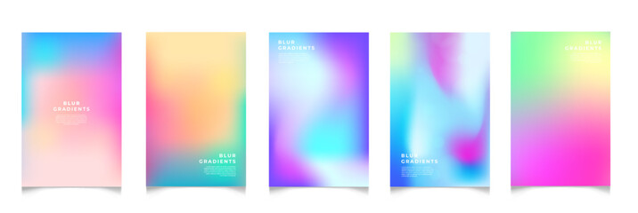 Fototapeta premium Abstract blur gradient background. Collection. Abstract liquid background. Vibrant color blend. Blurred fluid colors. Gradient mesh. Modern design template for posters, ad banners, brochures ,web.