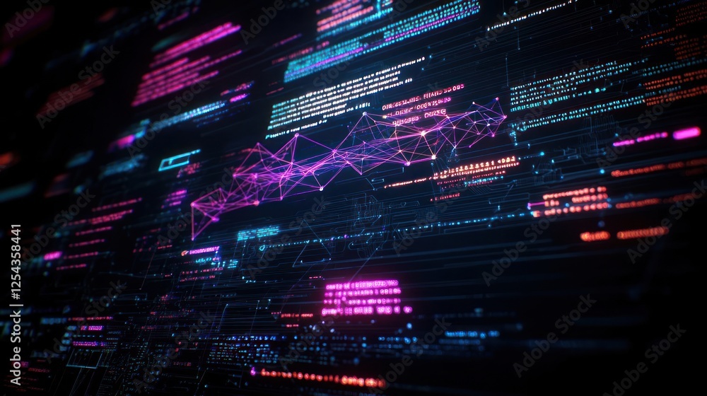 Poster abstract digital data visualization graphic