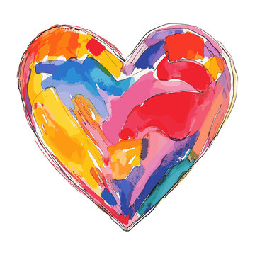 vectorHeart illustration watercolor colorful