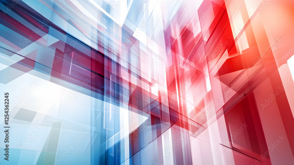 Poster abstract geometric patterns in vibrant colors creating a dynamic visual effect