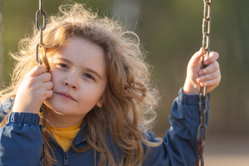 Childhood. Blonde kid dreams. Child thoughtful expression. Little thinker enjoying a carefree day. Happy kid portrait. Dreams in a child eyes. Quiet moment of childhood imagination.