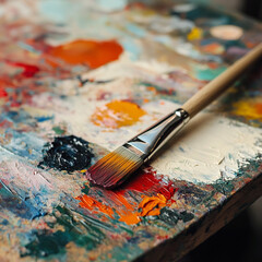 Fototapeta premium brushes and paints