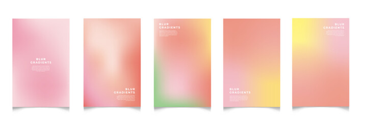 Abstract blur gradient background. Collection. Abstract liquid background. Vibrant color blend. Blurred fluid colors. Gradient mesh. Modern design template for posters, ad banners, brochures ,web.