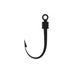 Fish hook logo icon illustration flat