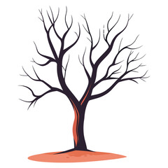 Tree art illustration minimalist vector