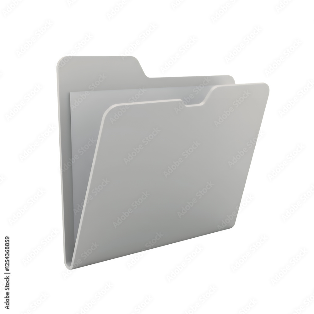 Poster white folder icon with paper documents for digital file management
