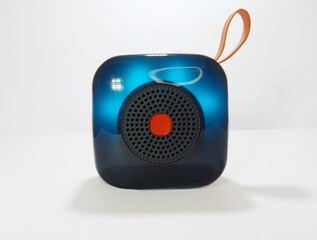 Led bluetooth mini speaker isolated on the white background