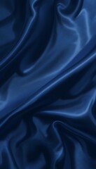Fototapeta premium Elegant Navy Blue Satin Fabric Background with Soft Draping Texture