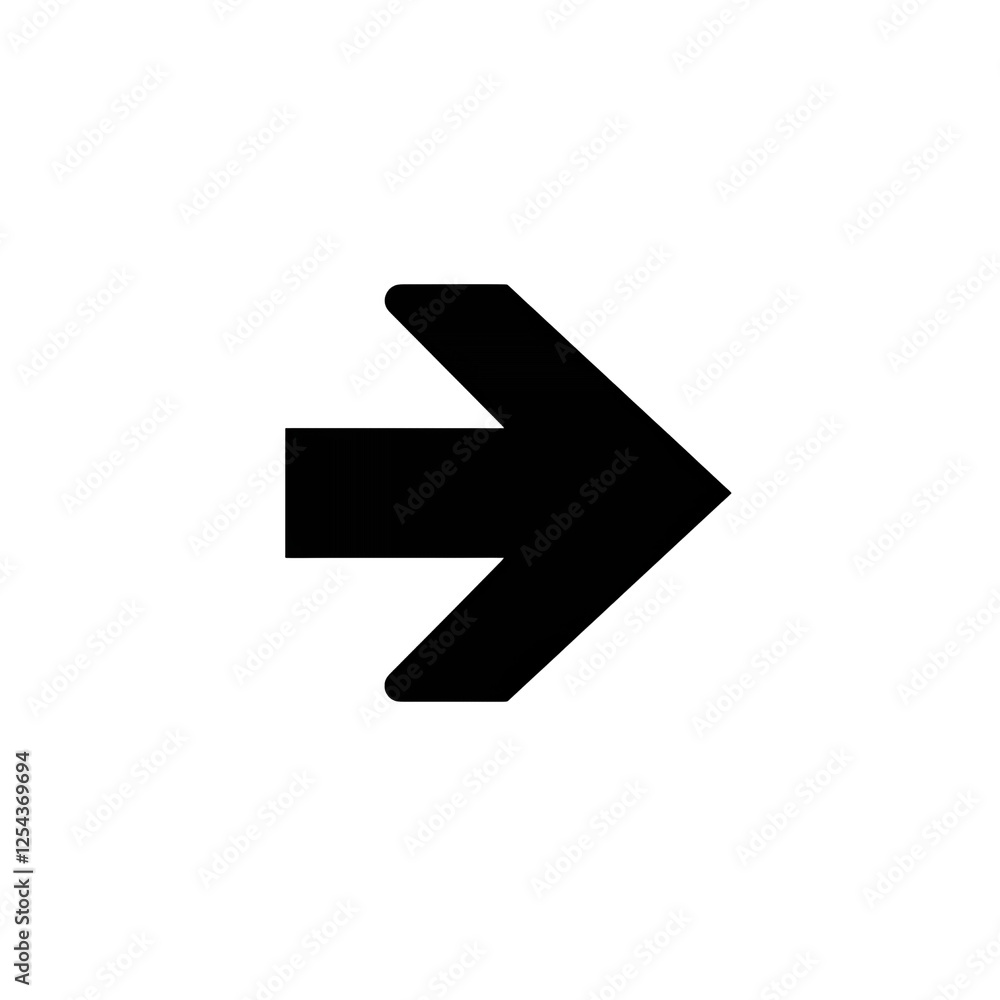 Poster arrows pointing right representing direction on transparent background