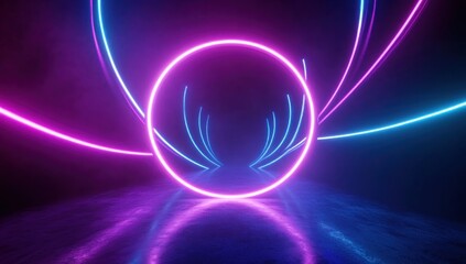 Naklejka premium Neon Lights Abstract Background