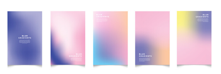 Fototapeta premium Abstract blur gradient background. Collection. Abstract liquid background. Vibrant color blend. Blurred fluid colors. Gradient mesh. Modern design template for posters, ad banners, brochures ,web.