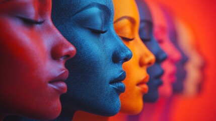 Colorful abstract representation of multiracial unity, symbolizing diversity and harmony in a minimal composition