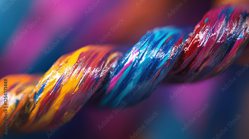 Poster Abstract Twisted Paint Swirls Vibrant Colors Bold Texture Artistic Background Design 3D Image Style 