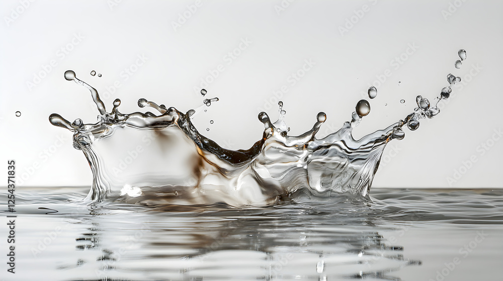 Poster a splash of ink creating abstract shapes in clear water