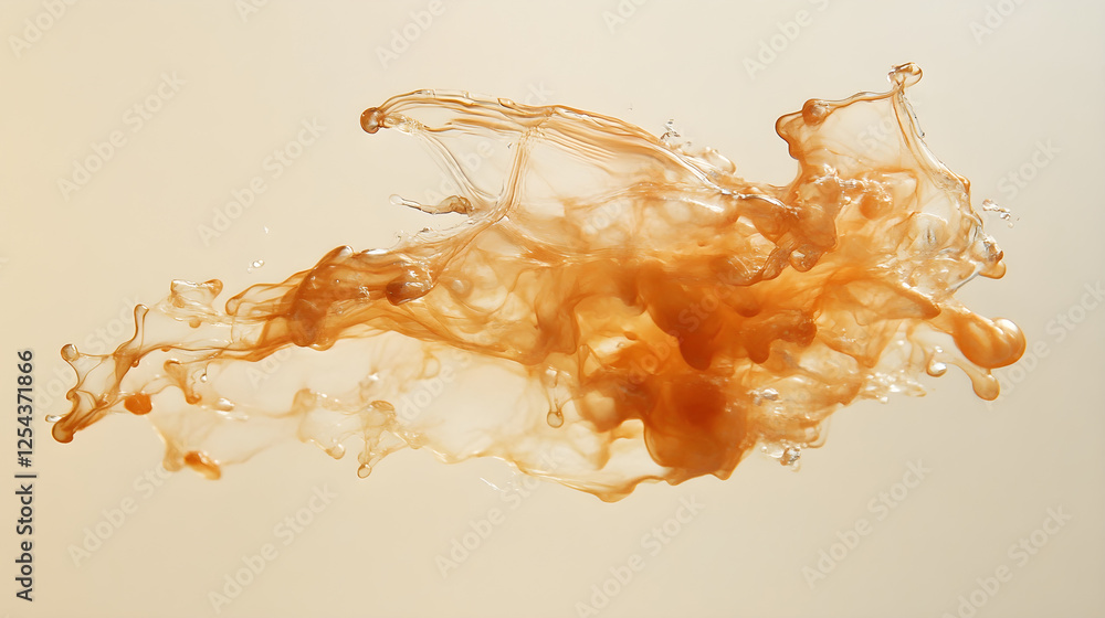 Poster a splash of ink creating abstract shapes in clear water