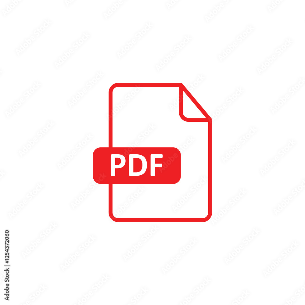 Aufkleber document, pdf, format icon. vector simple illustration for web and app..eps
