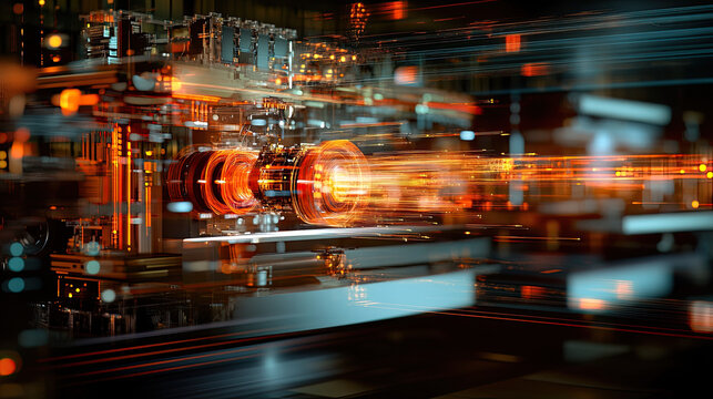 Futuristic Technology Concept with High-Speed Data Flow and Energy