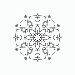 floral mandala art round lace ornament pattern vector, illustration