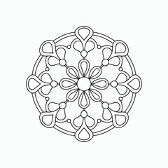 floral mandala art round lace ornament pattern vector, illustration