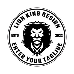 King of forest, lion logo design, vector, silhouette, abstract, predator, vector, animal, lion, illustration, design, icon, isolated, african, art, graphic, paint, symbol, wildlife, king