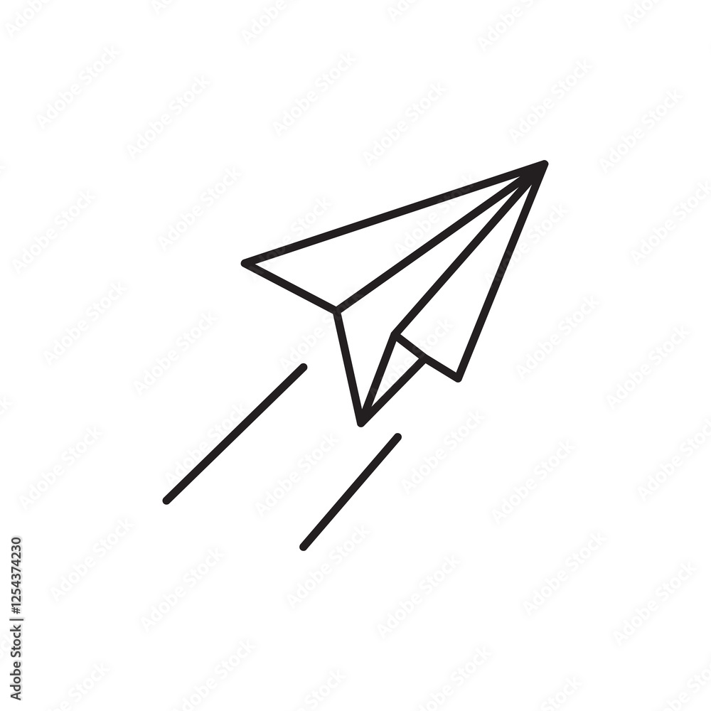 Poster paper airplane icon.vector simple linear illustration for web and app..eps