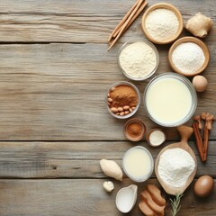 Baking Ingredients Flatlay