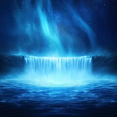 Celestial Waterfall at Night