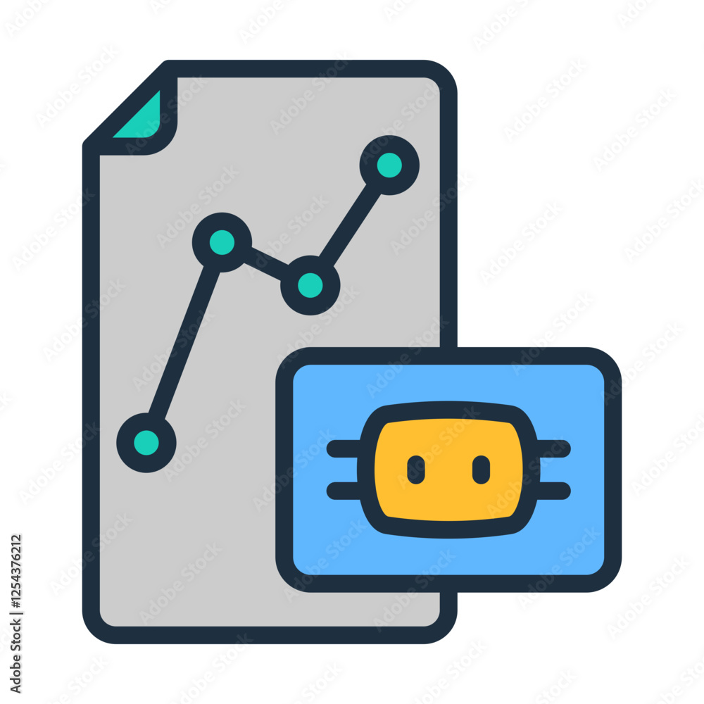 Sticker Ai Based Data Analytics Icon