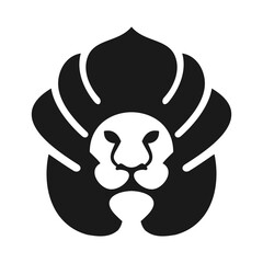 King of forest, lion logo design, vector, silhouette, abstract, predator, vector, animal, lion, illustration, design, icon, isolated, african, art, graphic, paint, symbol, wildlife, king