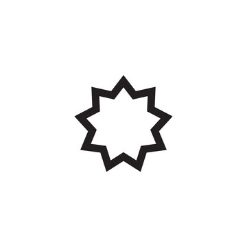 Bahai, religious icon.vector flat black simple illustration for web and app..eps