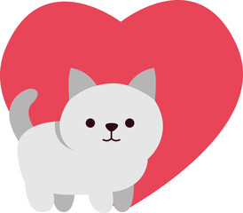 Valentines Animal Illustration