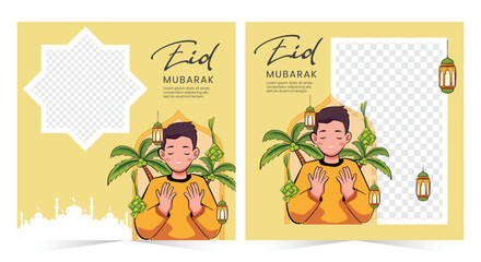 Islamic post. Eid Mubarak social media post