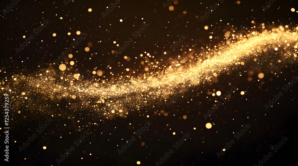 Poster glittery liquid splashing to create a shimmering effect