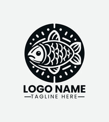 Taiyaki Fish Cake Logo Design, Japanese Fish Shaped Pastry Logo, Sweet Fish Snack Logo, Asian Dessert Logo, Street Food Logo