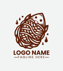 Taiyaki Fish Cake Logo Design, Japanese Fish Shaped Pastry Logo, Sweet Fish Snack Logo, Asian Dessert Logo, Street Food Logo