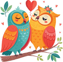 Obraz premium Fox and Bunny Couple valentine’s day