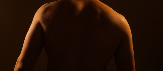 Shadow man back. Model. Strong man back. Fit. Loves. Muscle. 