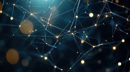 Fototapeta premium Abstract Network Design With Glowing Lines And Dots