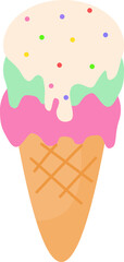 Colorful Ice Cream Cone Illustration