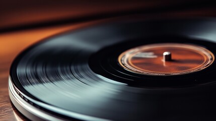 A black record with a white label