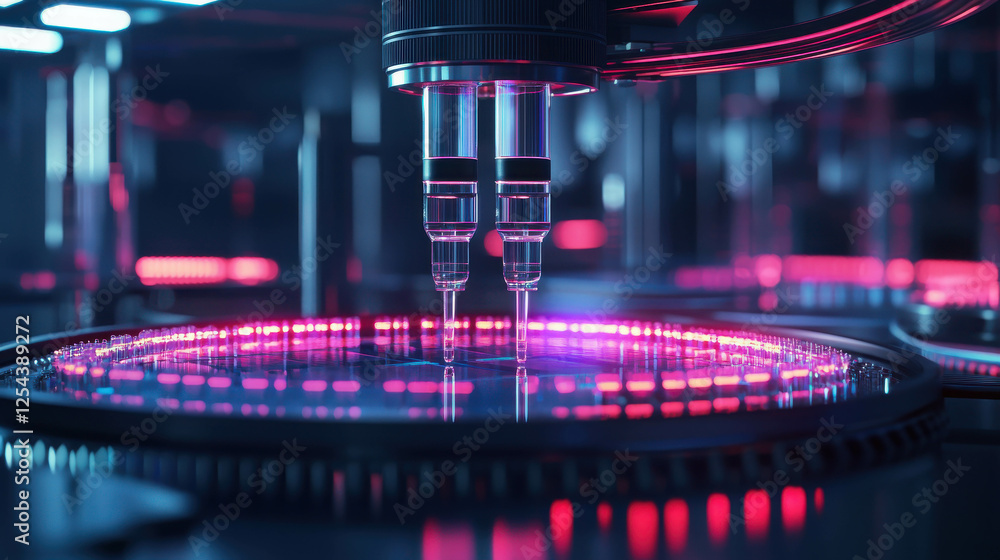 Aufkleber futuristic automated pipette system in advanced laboratory for liquid transfer technologies