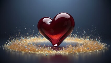 Fototapeta premium red heart in the water