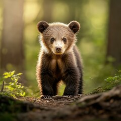 Fototapeta premium Baby Brown Bear Cub