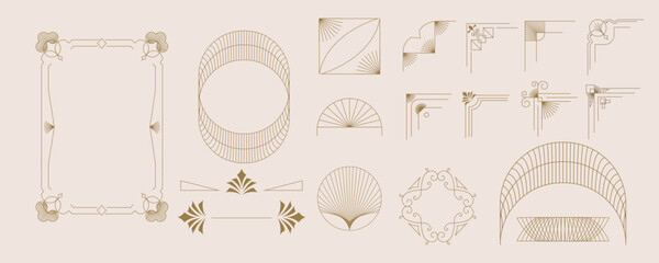 Vintage deco frame and border. Abstract decoration element object