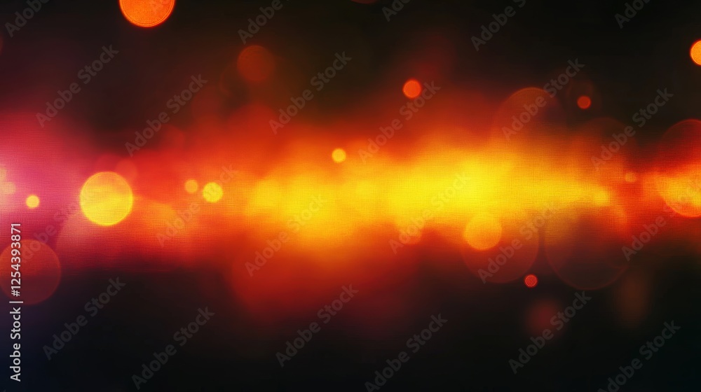 Poster abstract warm rainbow light leaks on black background with colorful bokeh effects and blur for creat