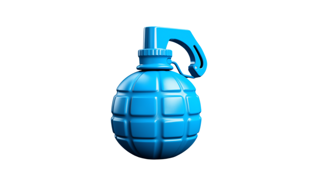 Blue Hand Grenade Icon Military Weapon 3D Render